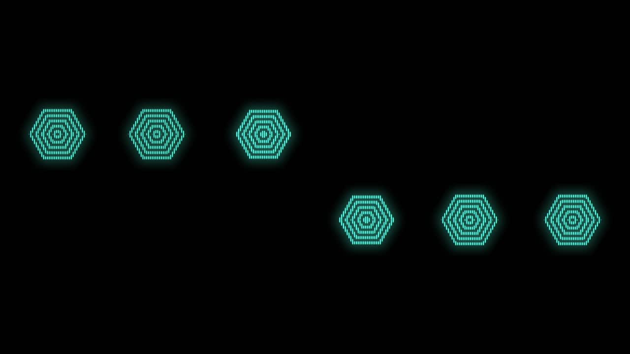 카지노 스타일의 led 조명으로 펄스 네온 육각형 패턴