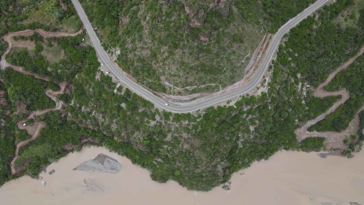 A scenic road winding through the natural landscapes of Peru, surrounded by lush greenery and beauty