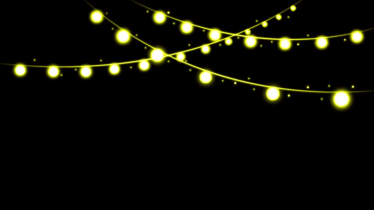 Animation oranger Lichterkettenrahmen auf schwarzem Hintergrund