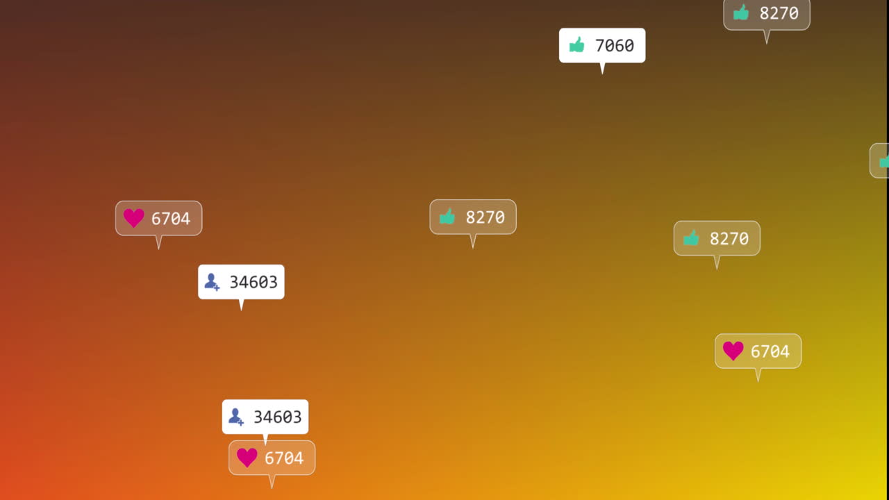 그라디언트 배경에 대한 메시지 상자에서 아이콘의 애니메이션과 변하는 숫자