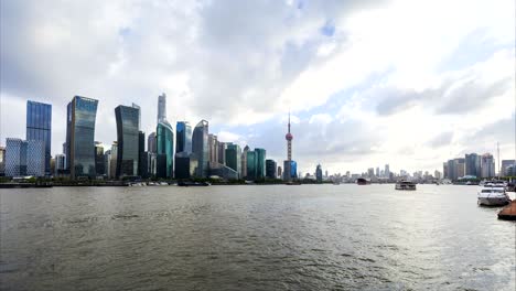 day to night time lapse of shanghai skyline and cityscape