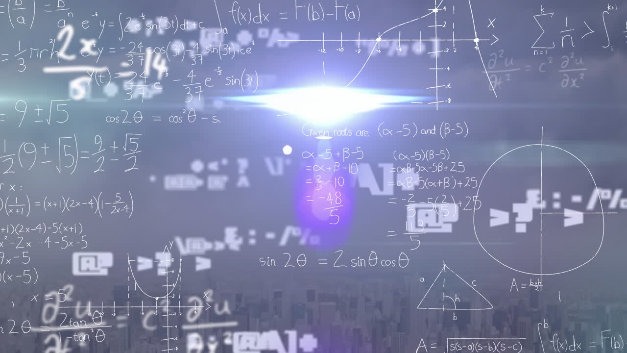 수학적 방정식에 대한 데이터 처리의 애니메이션