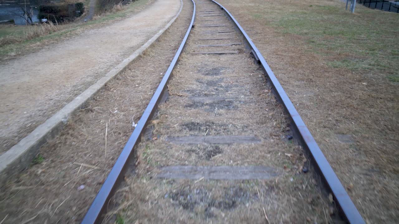 Railroad tracks and path