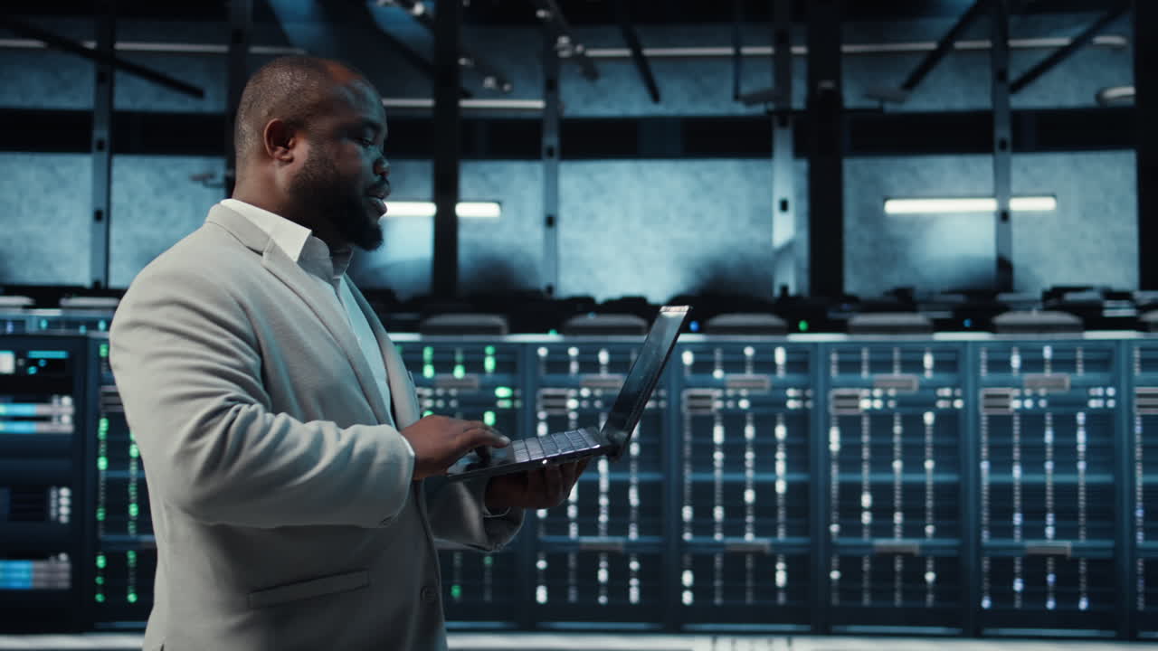 Vertical video Programmer in data center using laptop, employing AI machine learning models