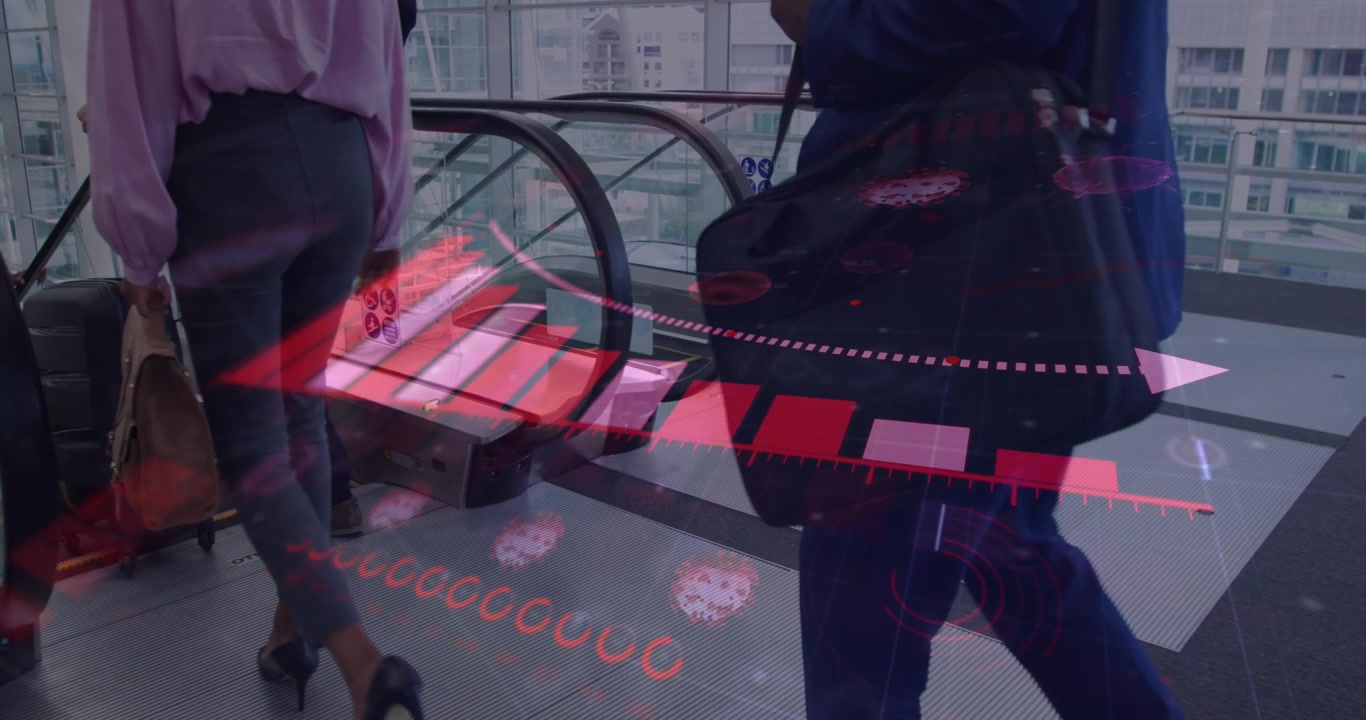 Animation of data processing over diverse male basketball players at gym