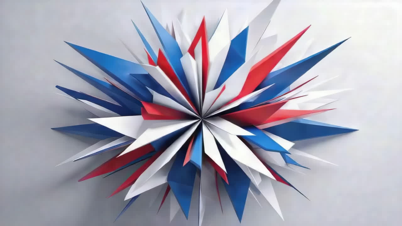 Abstract Red White and Blue Geometric Burst
