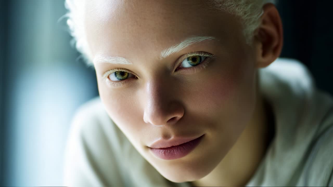 портрет женщины-альбиноса