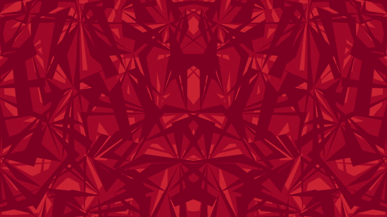 simetría abstracta roja rubí, patrón geométrico bucle animación de fondo