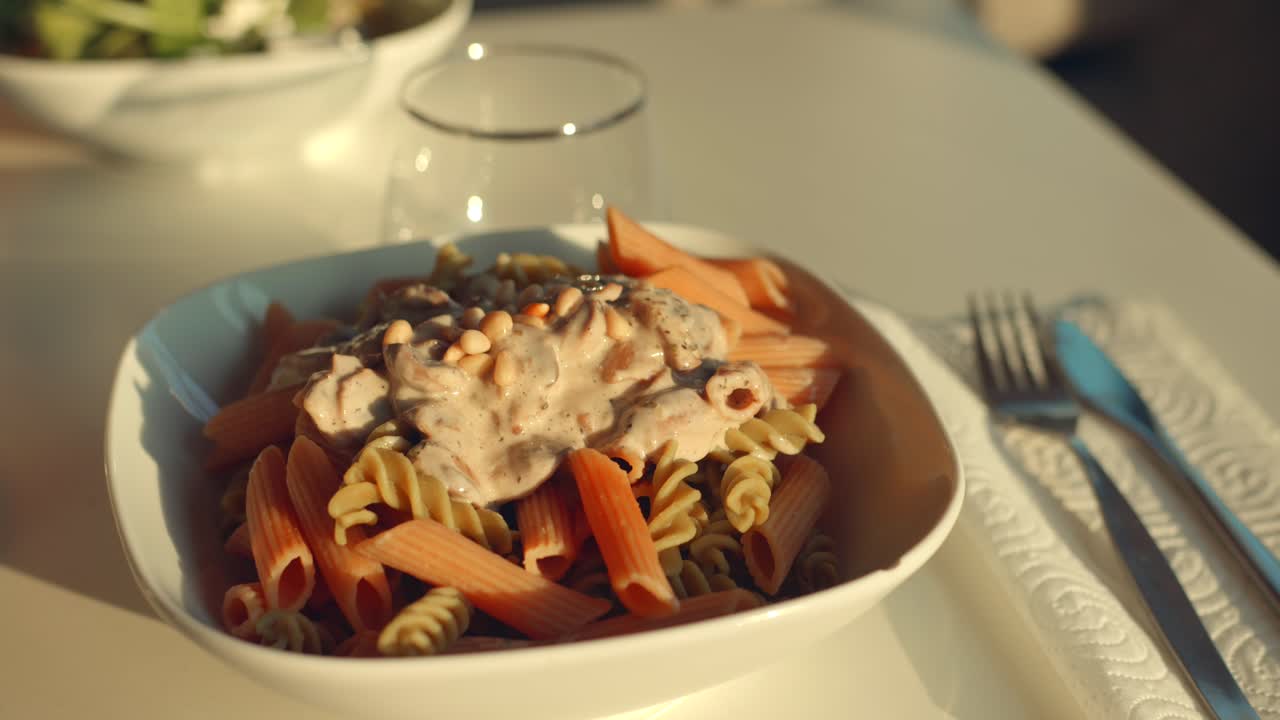 라면 요리의 가까운  ⁇  글루텐 프리 레 ⁇ 스