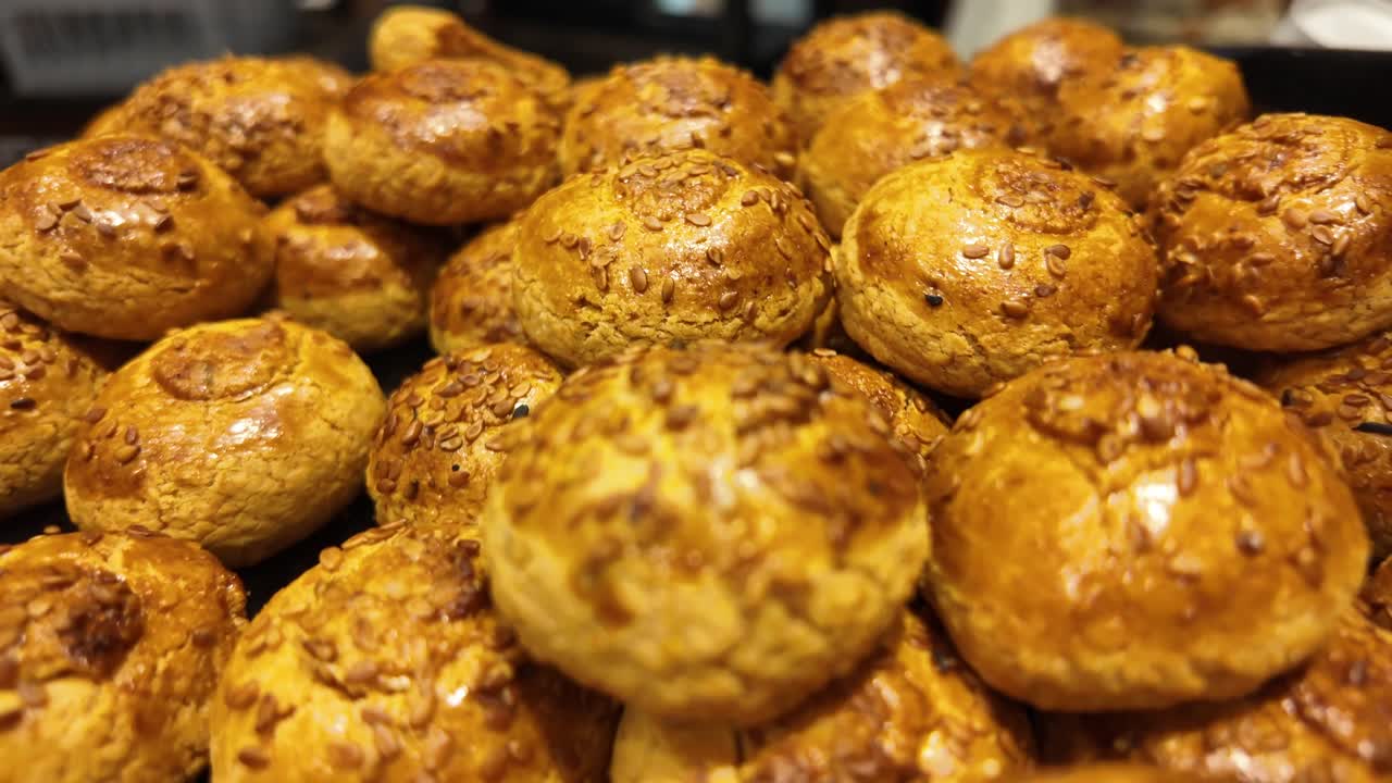 Pile of Golden Sesame Seed Cookies