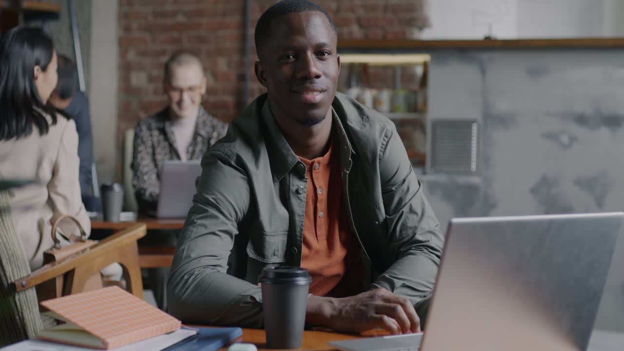 Man working in a cafe