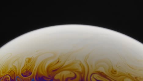half circle a soap bubble surface multicolored in motion isolated on black background half circle a soap bubble surface multicolored in motion isolated on black background vivid rainbow colors in weird and strange patterns close up slow motion