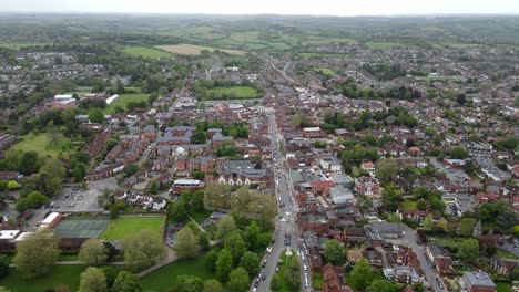 marlow town centre buckinghamshire uk aerial footage 4k