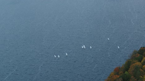 Sailing-in-Kaunas-sea,-Lithuania