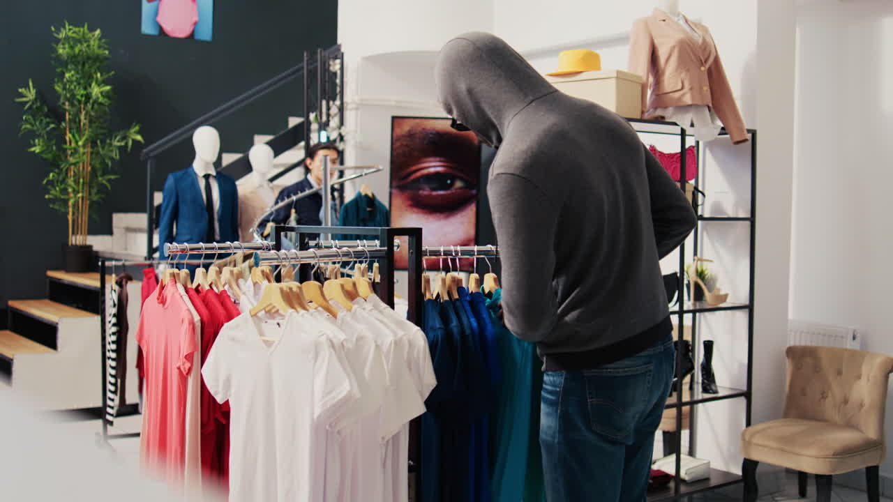 멋진 옷을  ⁇ 치려고 하는 강도