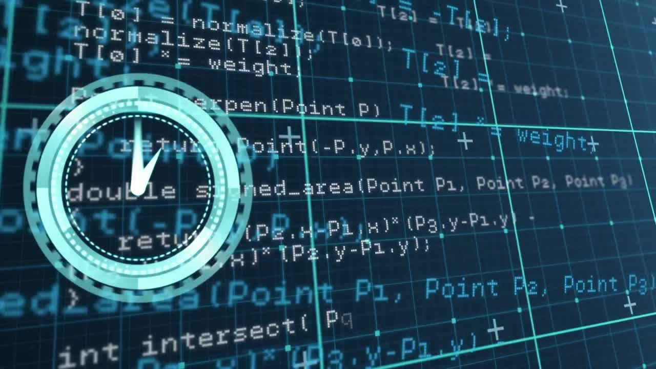 Animation of clock over data processing on grid