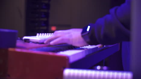 a person playing a keyboard