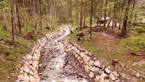 Beautiful-view-on-Konigssee-waterfall-near-the-town-of-Berchtesgaden-in-the-Bavarian-Alps,-Germany