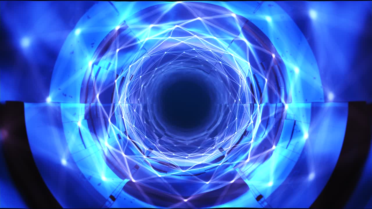 túnel abstracto con formas animación de bucle colorido