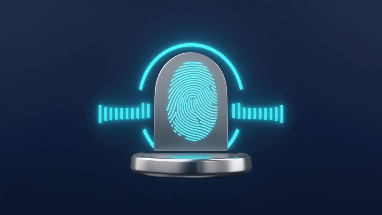 3D Animation of Biometric Fingerprint Scanning Security