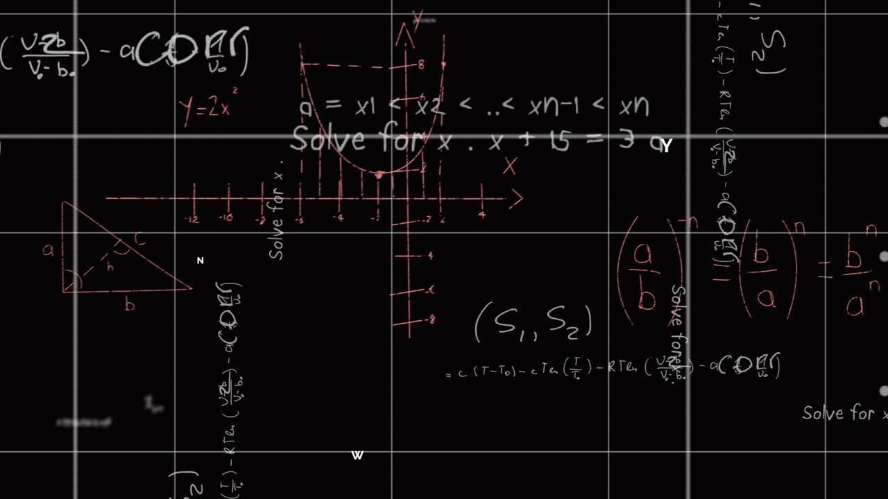 Animation of scientific data processing over black background