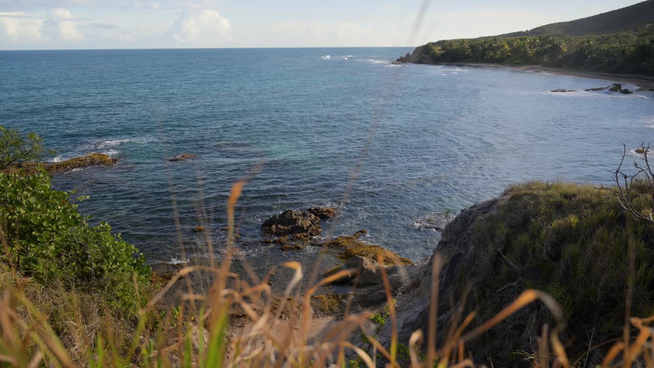 Rocky coastline along the ocean.