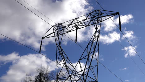 Electrical-pylon-with-insulators-and-transmission-lines