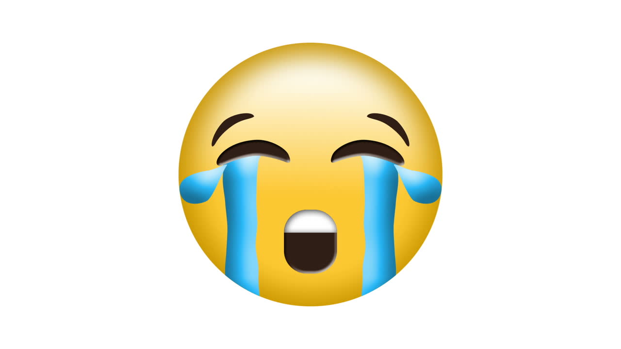 video generado digitalmente de un emoji llorando