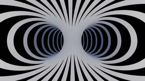 3d abstract looping shapes in 1960's black and white. stage concept