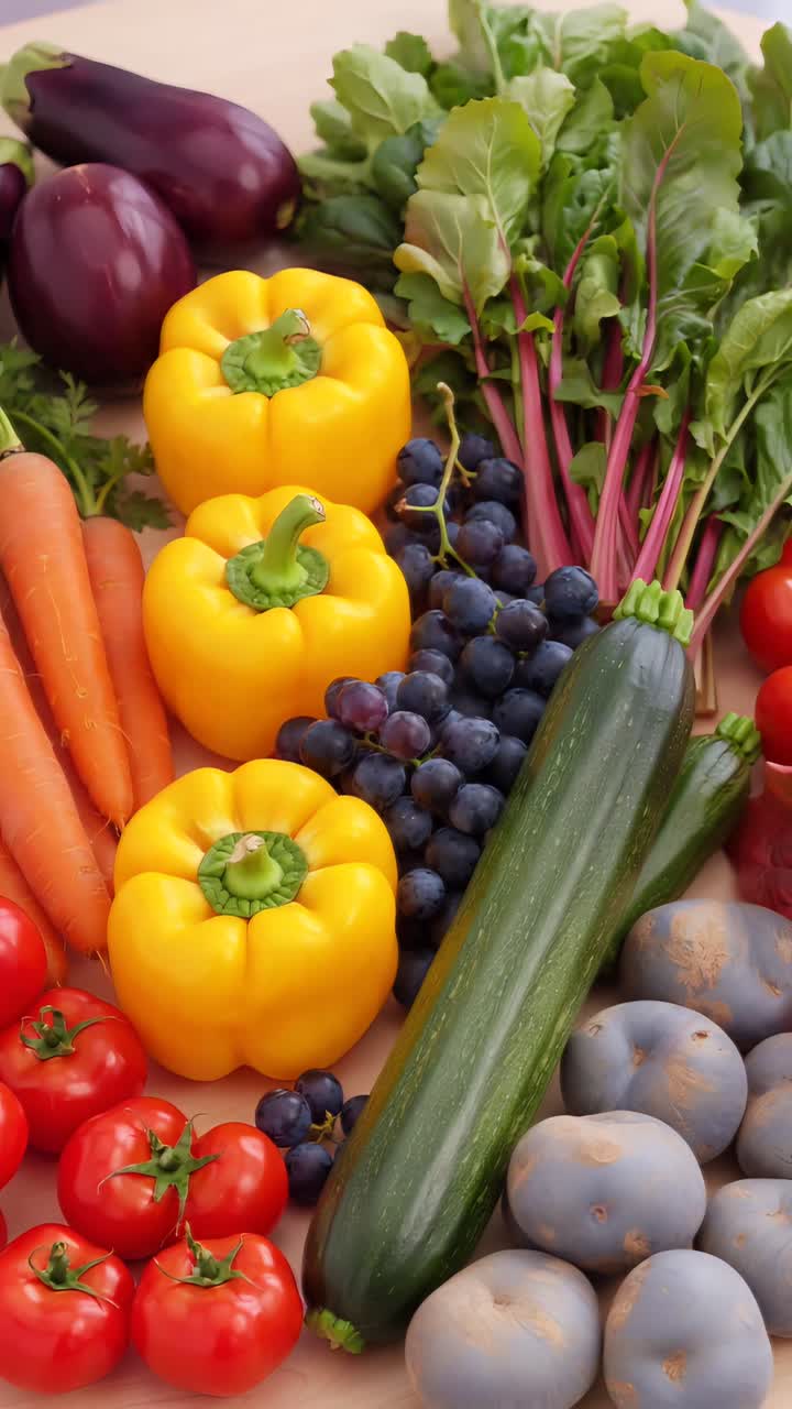 Fresh Organic Fruits and Vegetables 4K