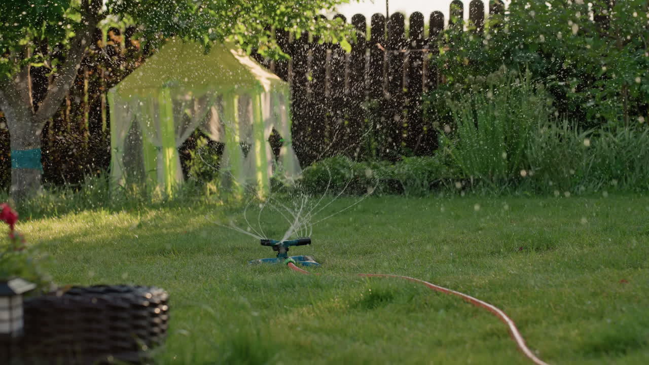Kids Delight In Sunny Garden, Children Engage Happily In Water Toys In Sunny Backyard, Joyful Kids Participate Enthusiastically In Lively Outdoor Games And Water Play Under Sunny Skies