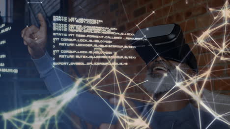 interfaz de datos e información de realidad virtual.
