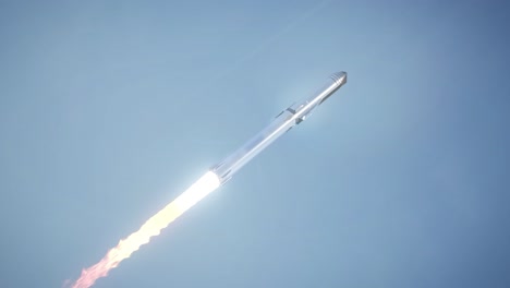 Rocket-Flying-Through-a-Clear-Blue-Sky-4k