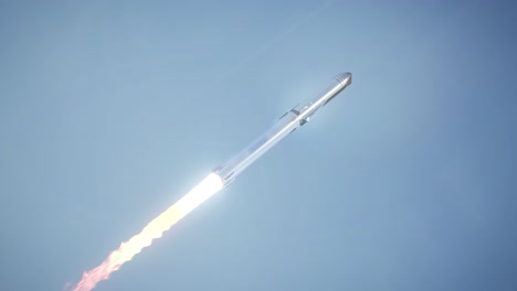 rocket flying through a clear blue sky 4k