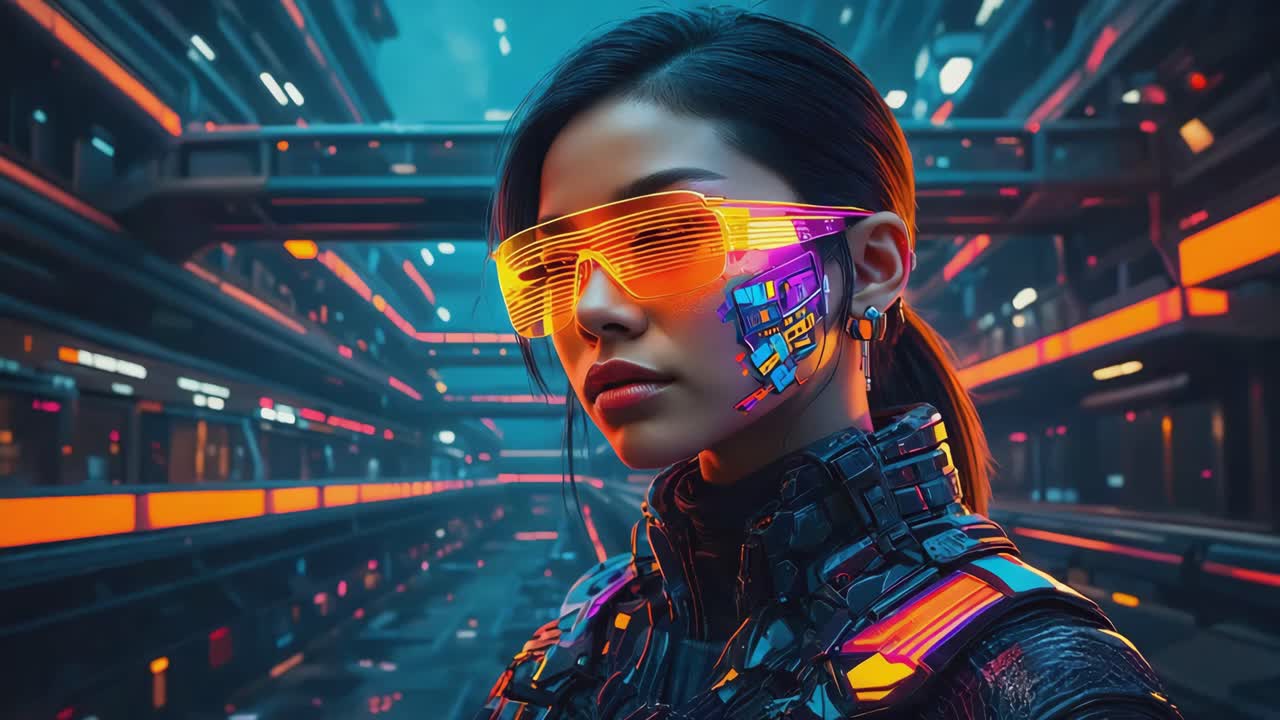 Cyberpunk Futuristic Woman Portrait