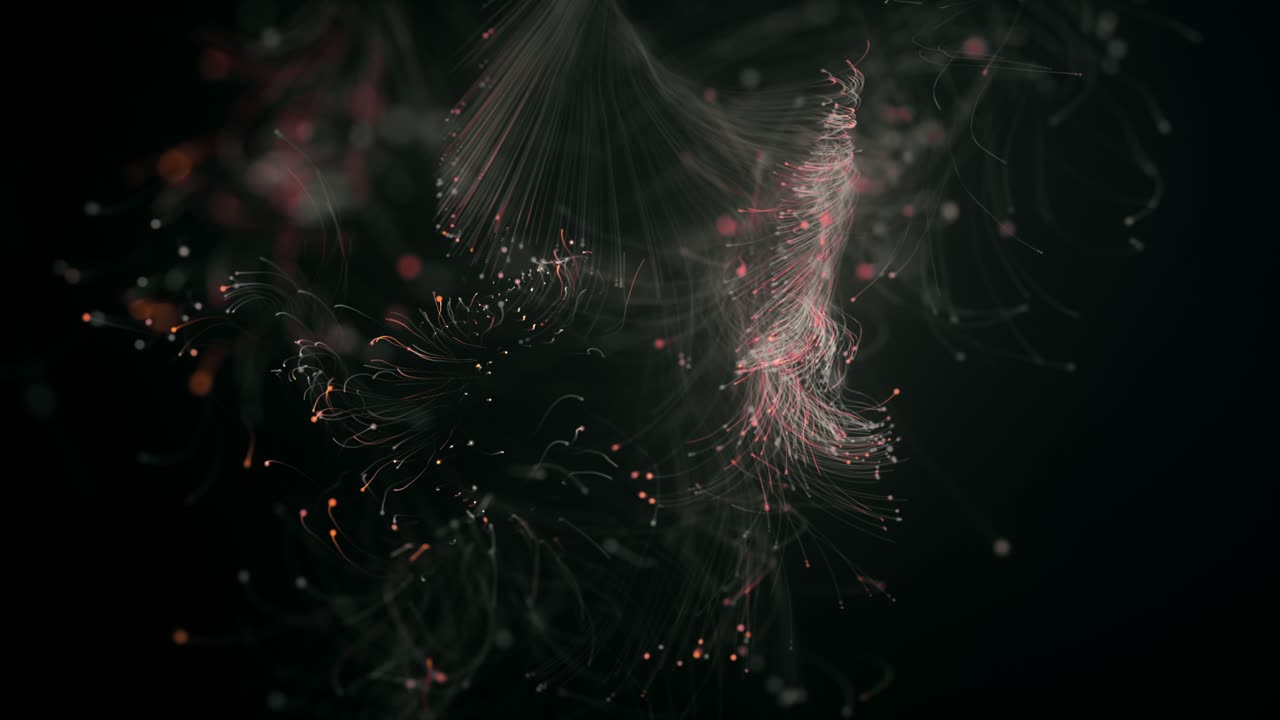 4k Abstract Particle Wave Lines Dots Background - Colors, Road, - Beautiful Glitter Loop stock video