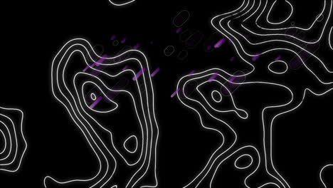 animación de formas púrpuras sobre isohypses en fondo negro
