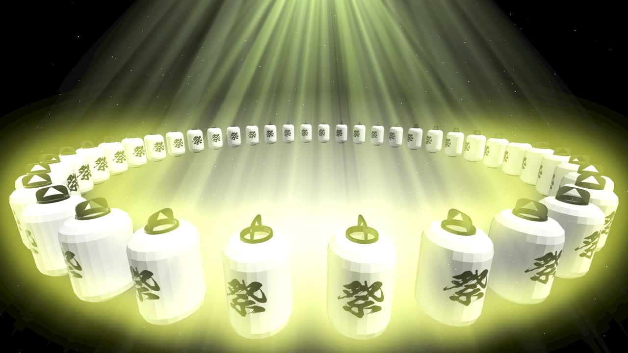 일본 중국 빛 랜턴 페스티벌 루프 애니메이션