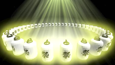 animación de bucle de festival de linterna de luz brillante japonesa