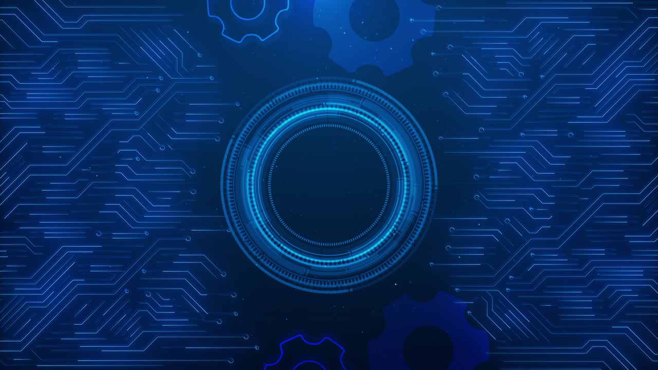 Abstract Technology Background with Circuit Board and Gears