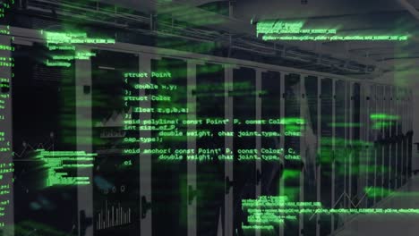 Animation-Der-Computersprache-über-Diagrammen-Vor-Dem-Serverraum-Im-Hintergrund