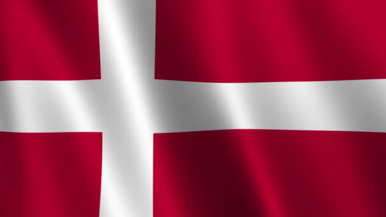 Realistisk vajende Danmarks flag