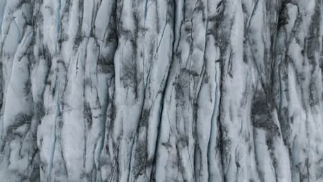 closeup view of skaftafell glacier cracks and surface in iceland