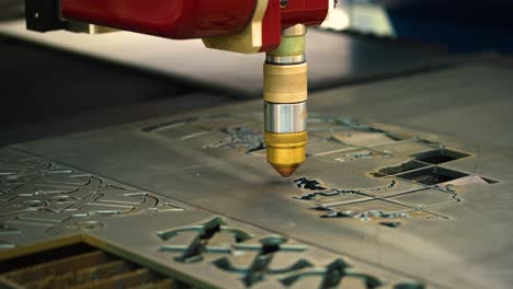 cnc laser plasma cutting of metal, modern industrial technology.