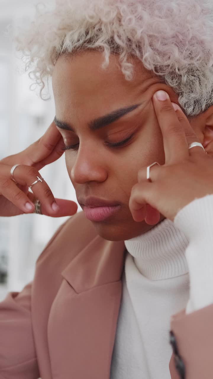 Stressed woman at work