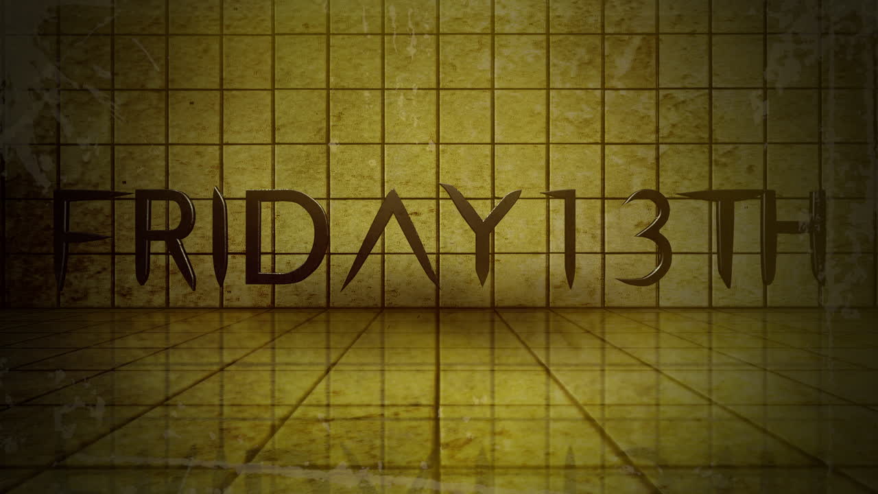 금요일 13일 황색 그랑지와 지하 방의 더러운 벽