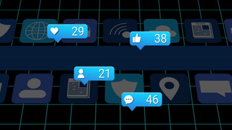 Animation-Von-Social-Media-Symbolen-Und-Text-Auf-Dunklem-Hintergrund