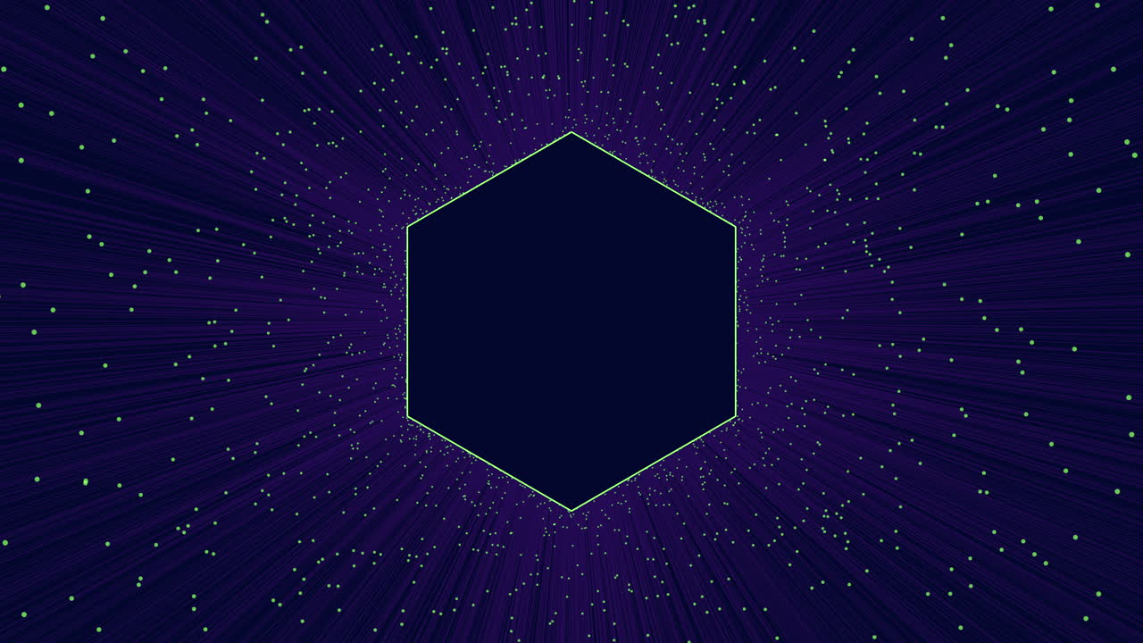 diseño abstracto de hexágono futurista, rodeado de estrellas