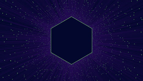 futuristic hexagon abstract design, surrounded by stars