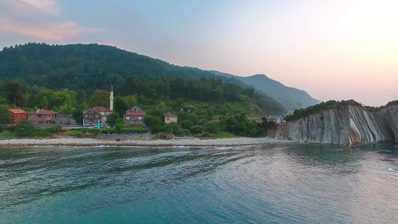 Aerial view of Black sea village in Kastamonu